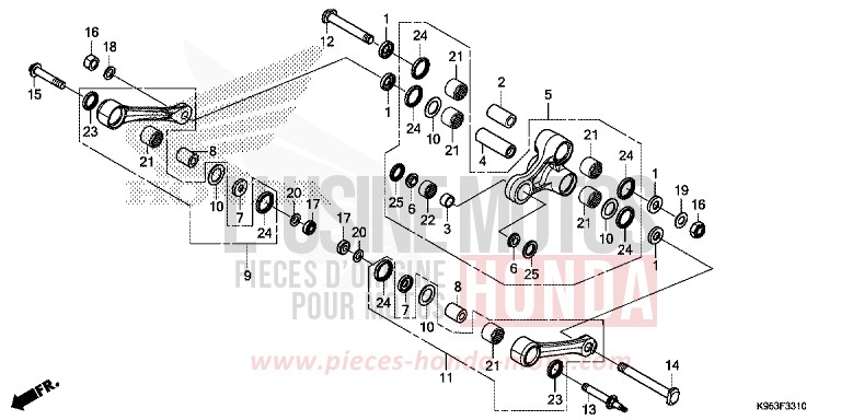 KISSEN-ARM von CRF250RX EXTREME RED (R292) von 2019