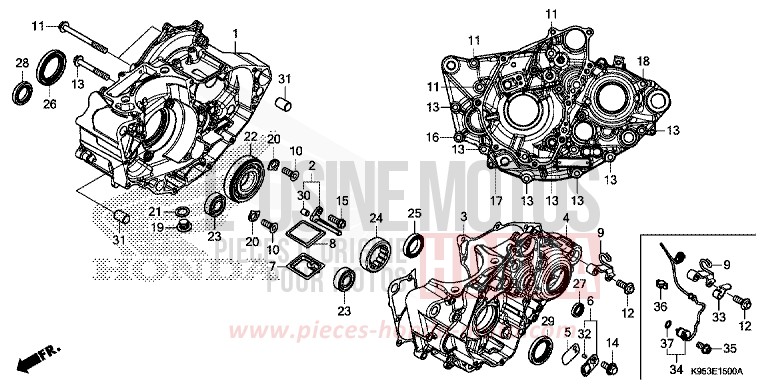 KURBELGEHAEUSE von CRF250RX EXTREME RED (R292) von 2020