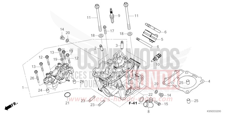 ZYLINDERKOPF von CRF250RX EXTREME RED (R292) von 2022