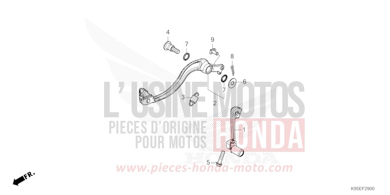 PEDAL von CRF250RX EXTREME RED (R292) von 2022