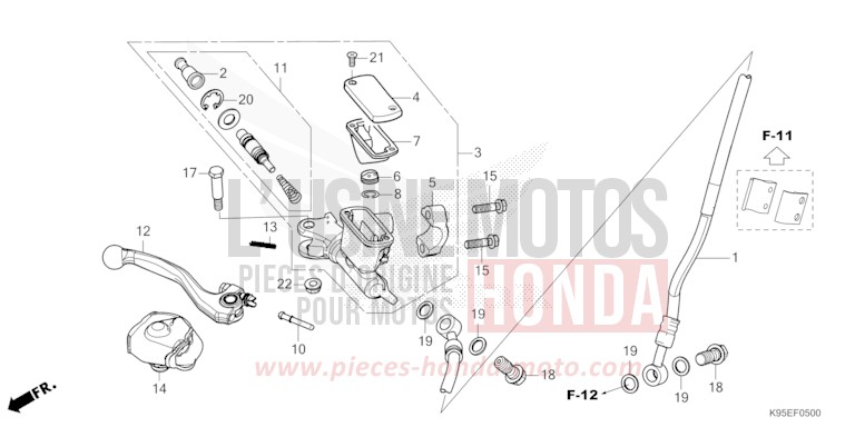 HAUPTBREMSZYLINDER, VORNE ZYLINDER von CRF250RX EXTREME RED (R292) von 2023