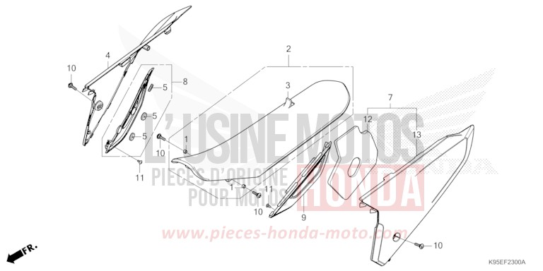 SITZ/SEITENABDECKUNG von CRF250RX EXTREME RED (R292) von 2023