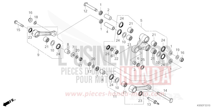 KISSEN-ARM von CRF250RX EXTREME RED (R292) von 2023