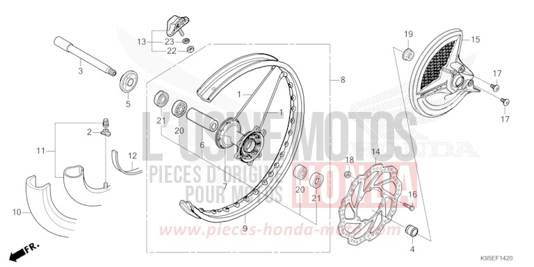 VORDERRAD von CRF250RX EXTREME RED (R292) von 2024