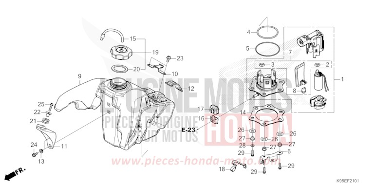 KRAFTSTOFFTANK (CRF250RX) von CRF250RX EXTREME RED (R292) von 2024