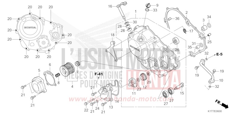KURBELGEHAEUSEABDECKUNG von CRF300LA EXTREME RED (R292) von 2023