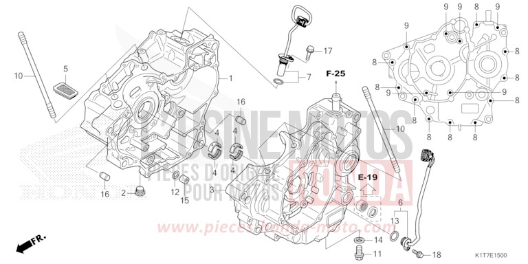 KURBELGEHAEUSE von CRF300LA EXTREME RED (R292) von 2023