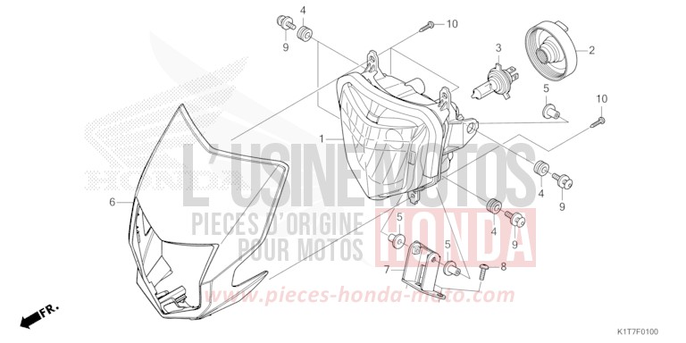 SCHEINWERFER (CRF300LA-ED,2ED) von CRF300LA EXTREME RED (R292) von 2023