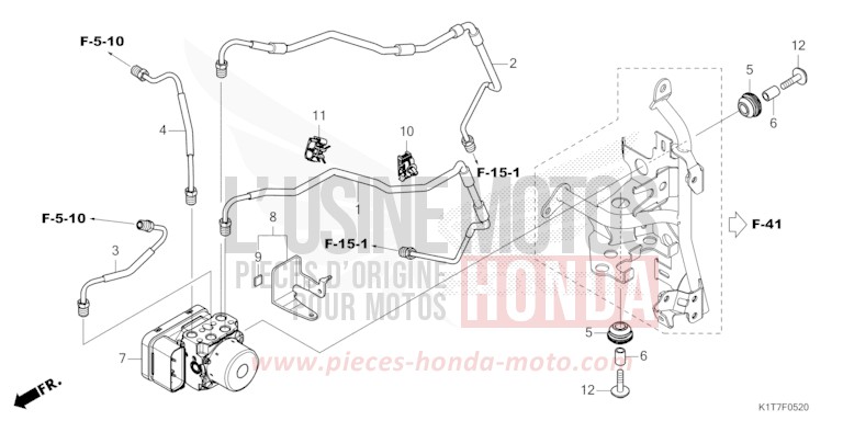 ABS-MODULATOR/BREMSLEITUNG (CRF250LA/LRA,300LA/LRA) von CRF300LA EXTREME RED (R292) von 2023