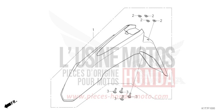 KOTFLUEGEL, VORNE von CRF300LA EXTREME RED (R292) von 2023
