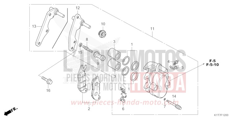 VORDERRAD-BREMSSATTEL von CRF300LA EXTREME RED (R292) von 2023