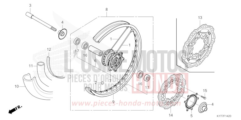 VORDERRAD von CRF300LA EXTREME RED (R292) von 2023