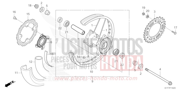 HINTERRAD von CRF300LA EXTREME RED (R292) von 2023