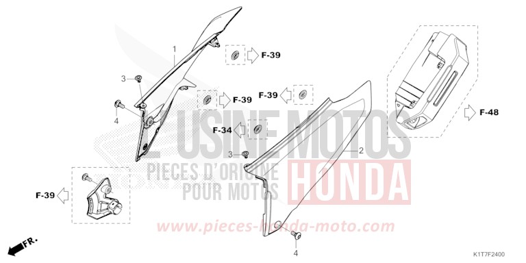 SEITENABDECKUNG von CRF300LA EXTREME RED (R292) von 2023