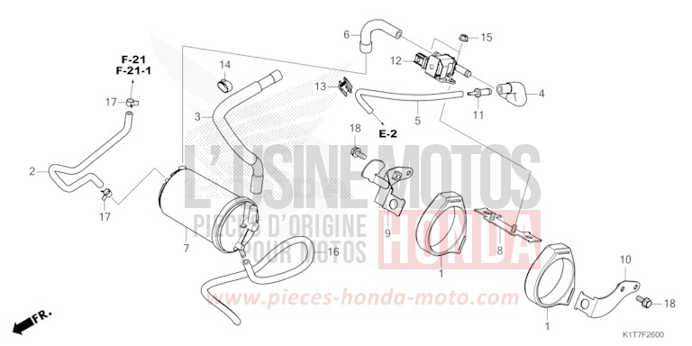 AKTIVKOHLEBEHAELTER von CRF300LA EXTREME RED (R292) von 2023