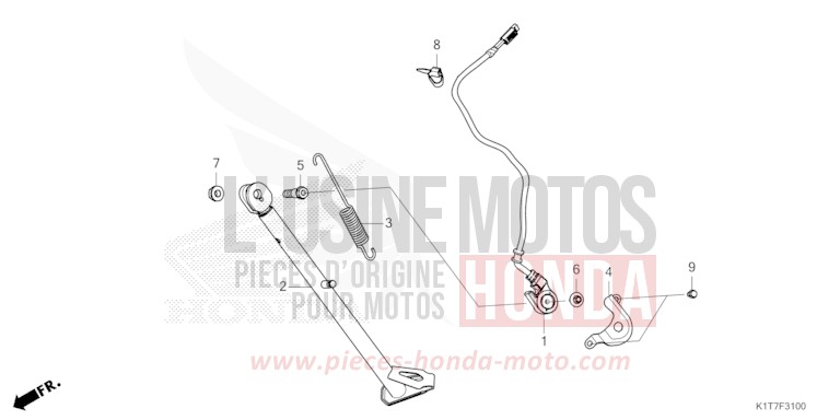 SEITENSTAENDER von CRF300LA EXTREME RED (R292) von 2023
