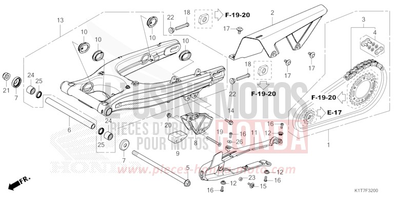 SCHWINGE von CRF300LA EXTREME RED (R292) von 2023