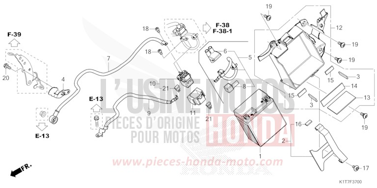 BATTERIE von CRF300LA EXTREME RED (R292) von 2023