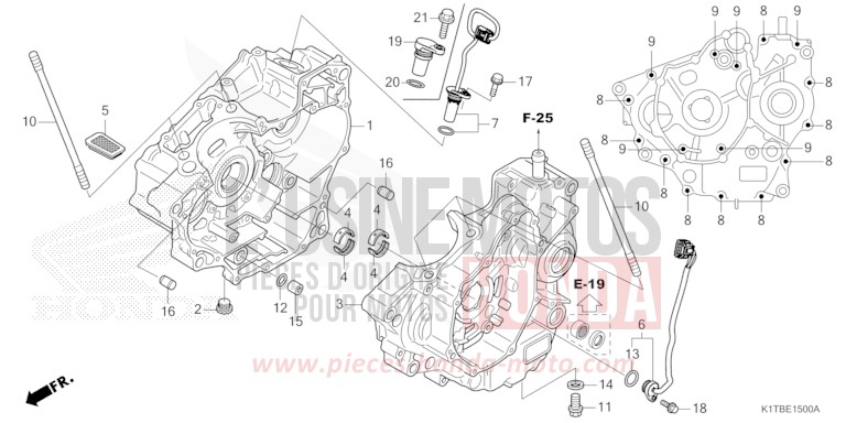 KURBELGEHAEUSE von CRF300LA EXTREME RED (R292) von 2025