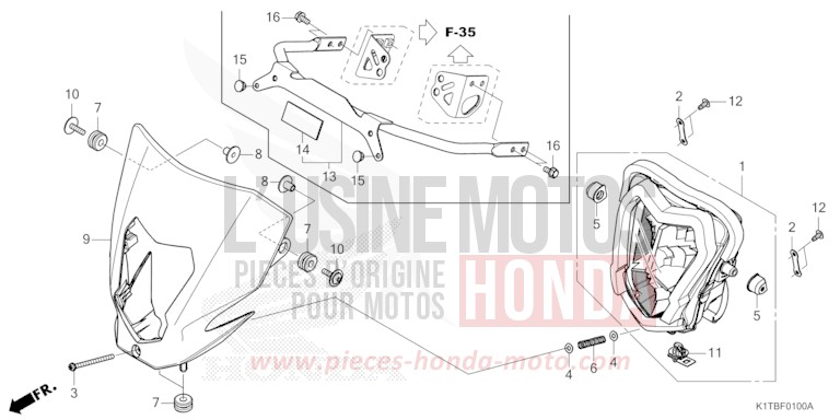 SCHEINWERFER (CRF250LA,CRF300L/LA) von CRF300LA EXTREME RED (R292) von 2025