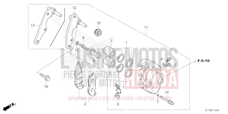 VORDERRAD-BREMSSATTEL von CRF300LA EXTREME RED (R292) von 2025