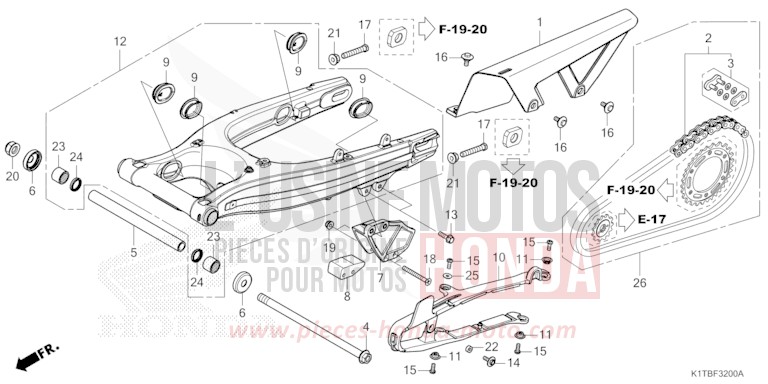 SCHWINGE von CRF300LA EXTREME RED (R292) von 2025