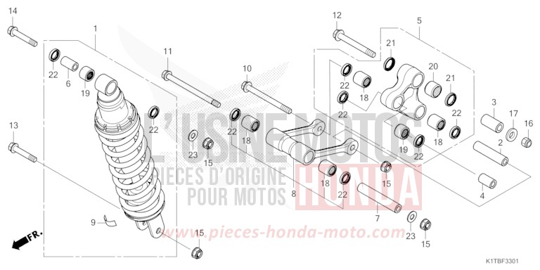 KISSEN, HINTEN (CRF250LAS/LRAS,CRF300LS/LAS/LRS/LRAS) von CRF300LA EXTREME RED (R292) von 2025