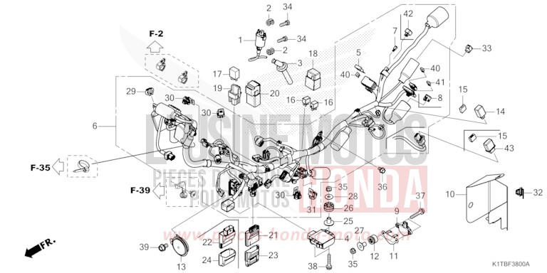KABELBAUM (CRF250LA,CRF300L/LA) von CRF300LA EXTREME RED (R292) von 2025