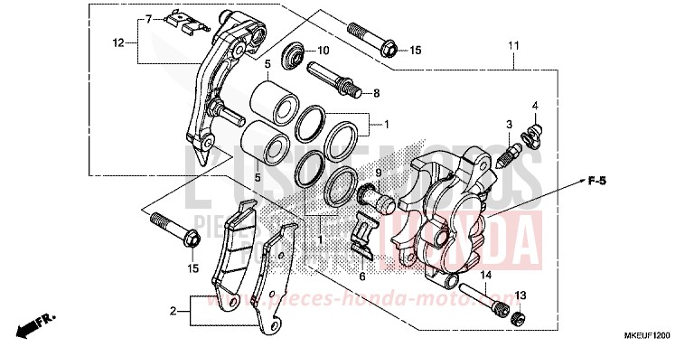 VORDERRAD-BREMSSATTEL von CRF450L EXTREME RED (R292) von 2019
