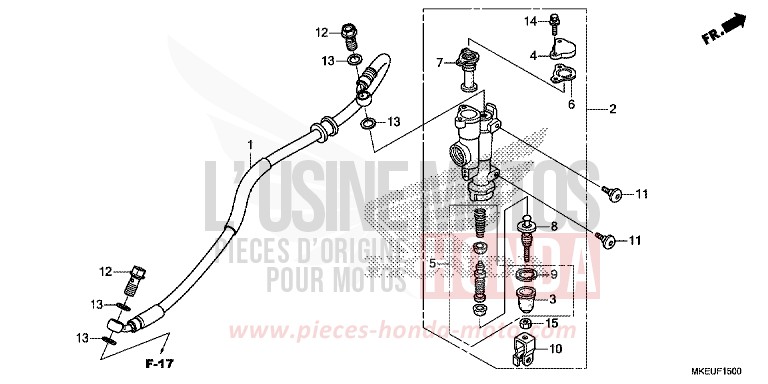 REAR BRAKE MASTER CYLINDER von CRF450L EXTREME RED (R292) von 2019