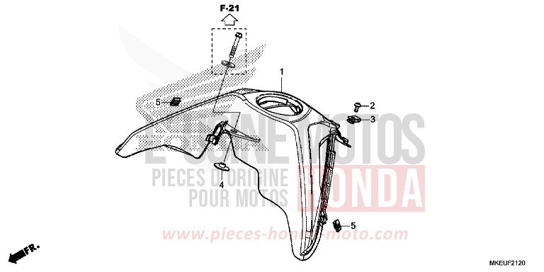 OBERE ABDECKUNG von CRF450L EXTREME RED (R292) von 2019