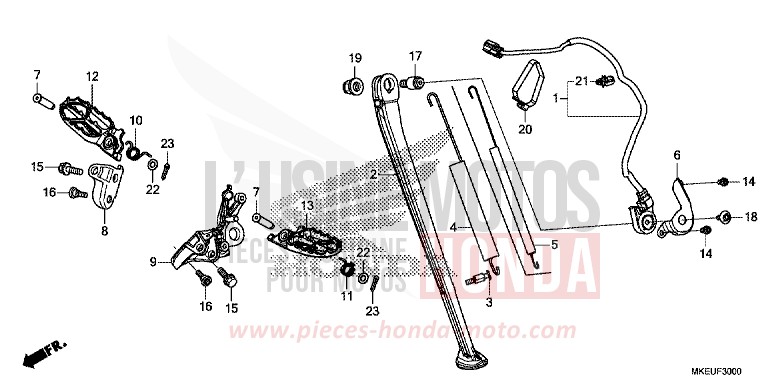 STUFE/STAENDER von CRF450L EXTREME RED (R292) von 2019