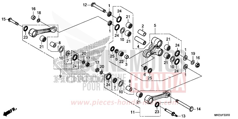 KISSEN-ARM von CRF450L EXTREME RED (R292) von 2019