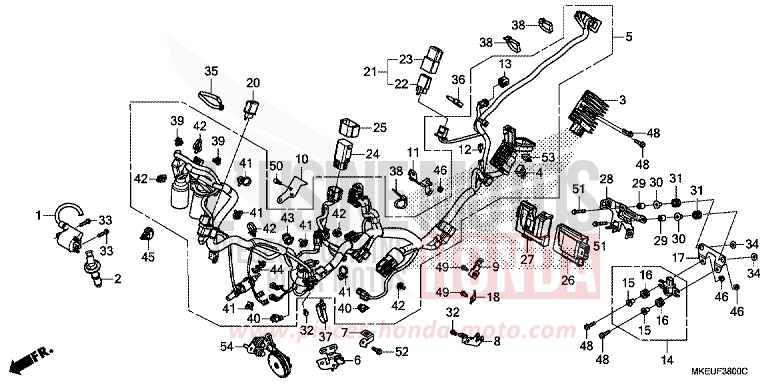 KABELBAUM von CRF450L EXTREME RED (R292) von 2019