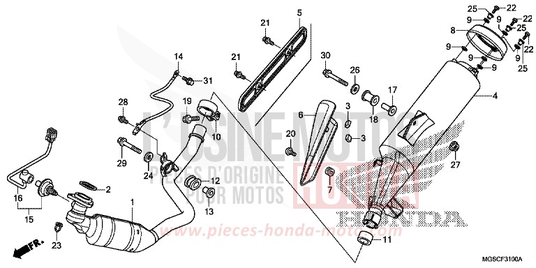 ABGAS-SCHALLDAEMPFER von Integra PEARL SUNBEAM WHITE (NHA66) von 2012