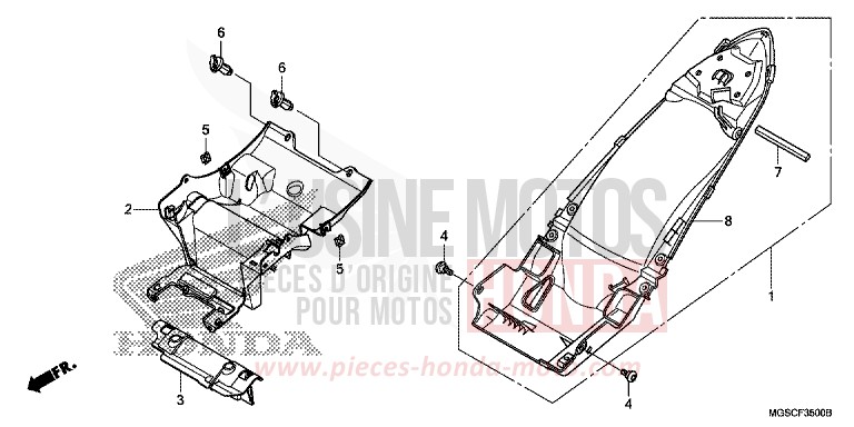 KOTFLUEGEL, HINTEN von Integra PEARL SUNBEAM WHITE (NHA66) von 2012