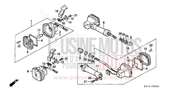 BLINKER (1) von MTX125R FIGHTING RED (R134) von 1983