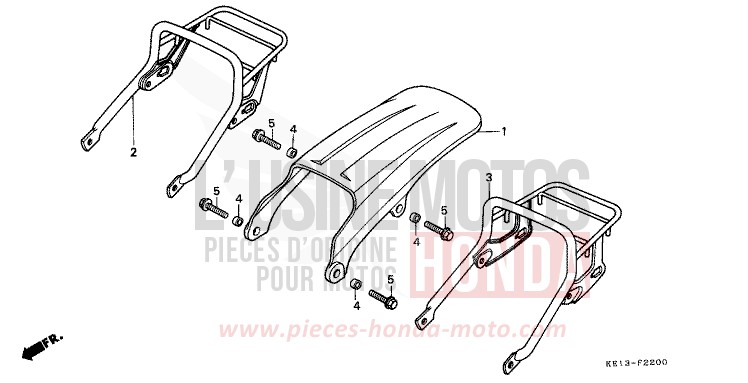 KOTFLUEGEL, HINTEN von MTX125R EXCEL BLACK (NH57) von 1985