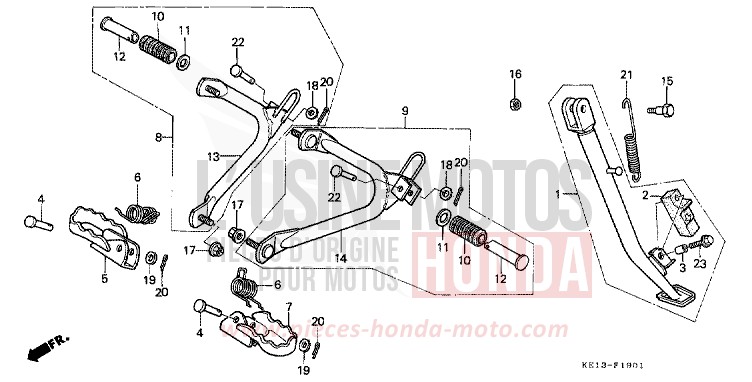 STUFE/STAENDER (2) von MTX125R FLASH RED (R119) von 1985