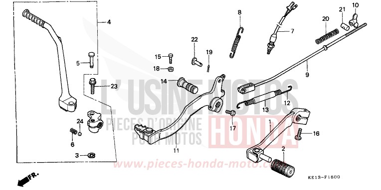 SCHALTPEDAL/BREMSPEDAL/KICKSTARTER-ARM von MTX125R NOIR (NH1) von 1985