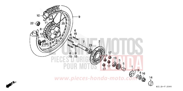 HINTERRAD von MTX125R ROSS WHITE (NH196) von 1985