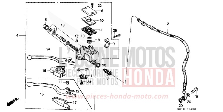 VORDERRADBREMSE HAUPTZYLINDER von MTX125R CORTINA WHITE (NH111) von 1987