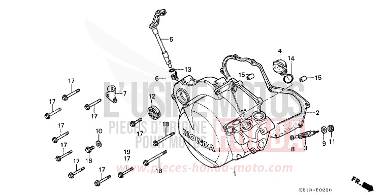 KURBELGEHAEUSEABDECKUNG von MTX125R EXCEL BLACK (NH57) von 1987