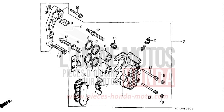 BREMSPLATTE, VORNE (2) von MTX125R FIGHTING RED (R134) von 1987