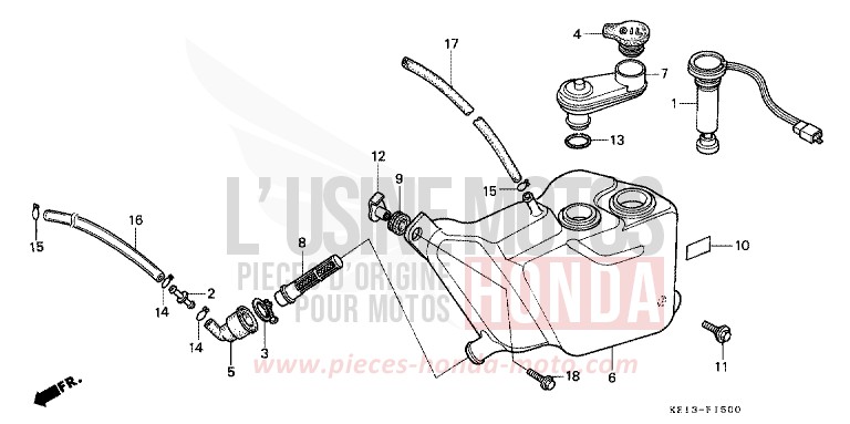 OELTANK von MTX125R FIGHTING RED (R134) von 1987