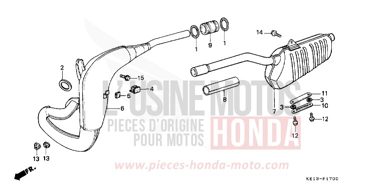 ABGAS-SCHALLDAEMPFER von MTX125R SHASTA WHITE (NH138) von 1987
