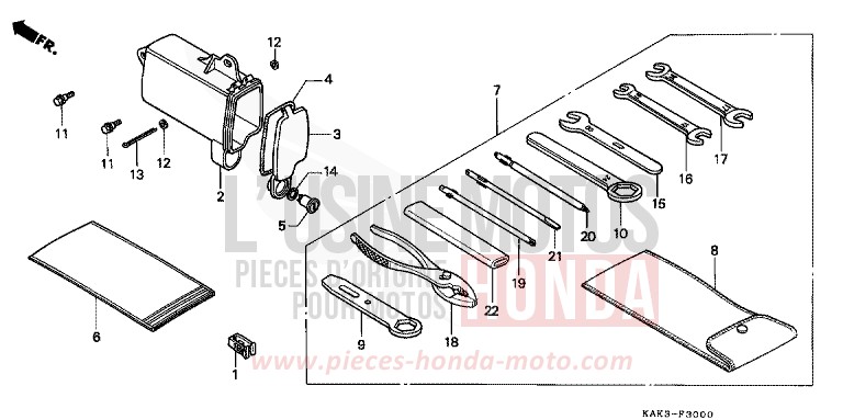 WERKZEUGE von CRM125R SHASTA WHITE (NH138) von 1994
