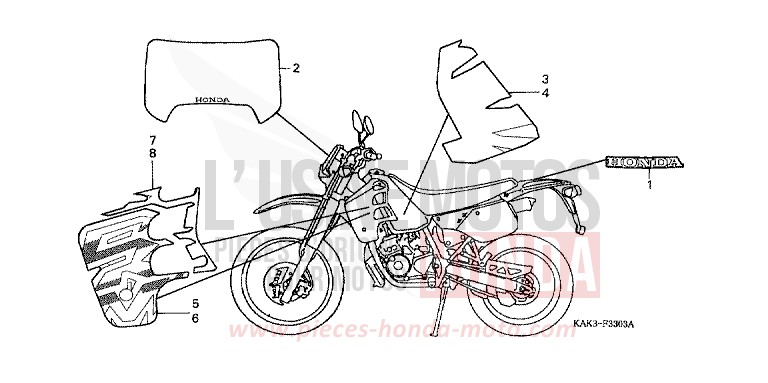 RAYURE/MARQUE (4) von CRM125R NOIR (NH1) von 1997