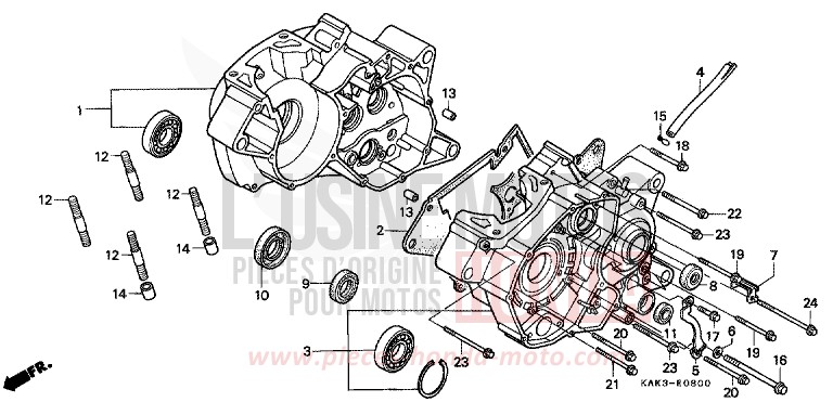 KURBELGEHAEUSE von CRM125R REAL WHITE (NH250) von 1997