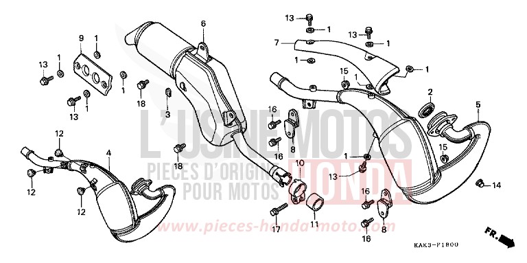 ABGAS-SCHALLDAEMPFER von CRM125R REAL WHITE (NH250) von 1997